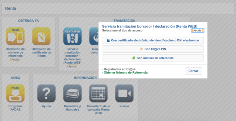 Acceso a la declaración de la renta Acceso a la declaración de la renta