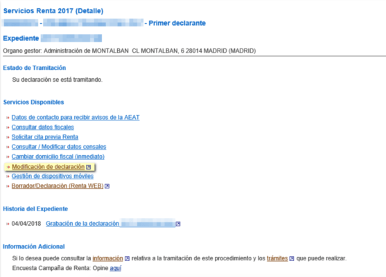 Servicios de la renta